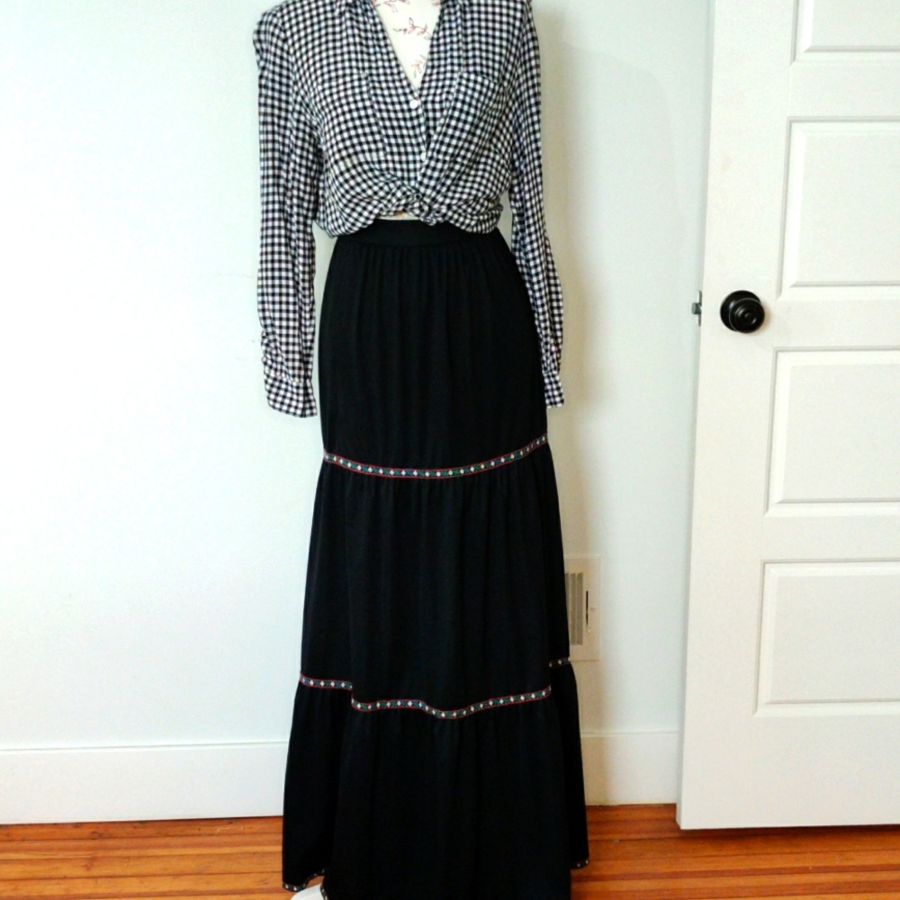Vintage Black Maxi Skirt
